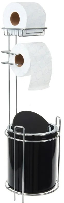 Resigilat: Suport WC cu cos Metalife AKB-755S, 5 litri, 63x21 cm., Suport cromat, Negru
