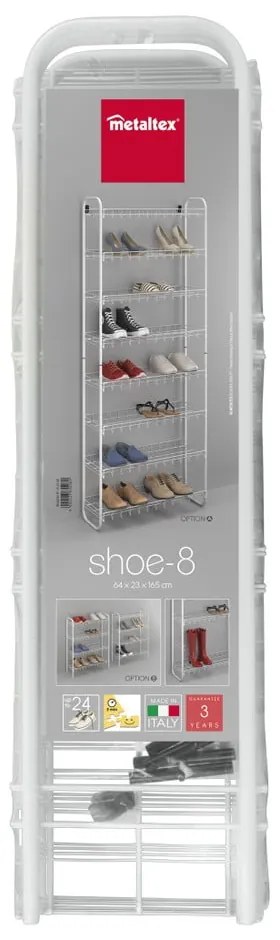 Suport pentru pantofi cu 8 compartimente Metaltex