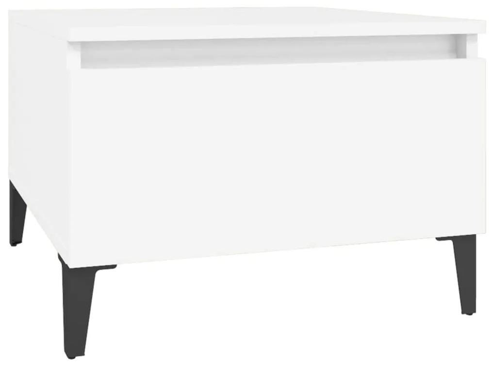819516 vidaXL Masă laterală, alb, 50x46x35 cm, lemn compozit