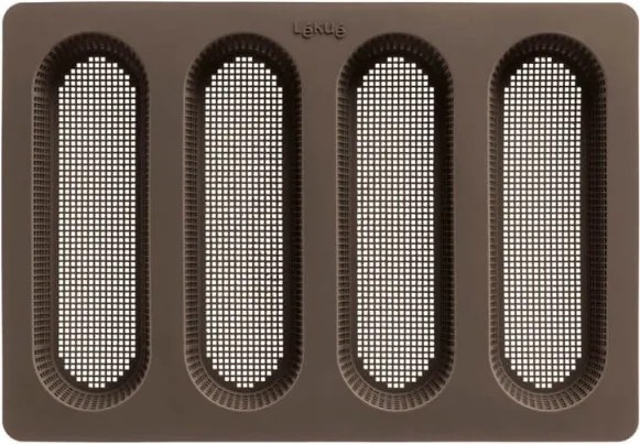 Tavă pentru baghete Lekue 1009039, 29x20x2 cm, 600 ml, 4 compartimente, silicon platinat, de la -60 la +220 °C, maro
