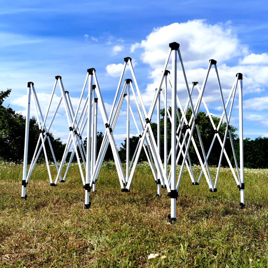 Cortină de petrecere 3x6m cu structură tip foarfecă (3 pereți) - Construcție din oțel și pânză 330g/m² - cu 3 pereți - Albastru