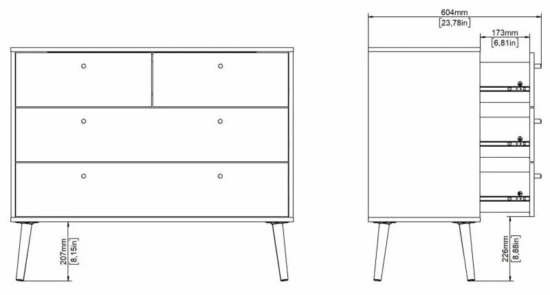 Comodă gri antracit joasă 99x82 cm Bodo – Tvilum