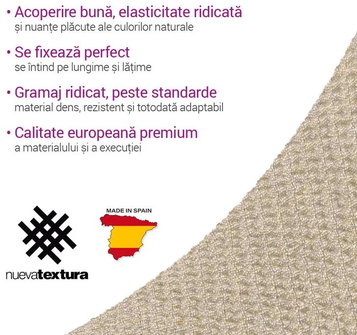 Huse super elastice HARMONIA smântânii canapea cu otoman dreapta (l. 210 - 320 cm)