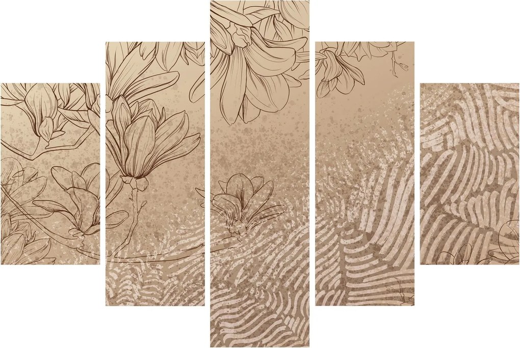 Tablou - Flori desenate (150x105 cm)