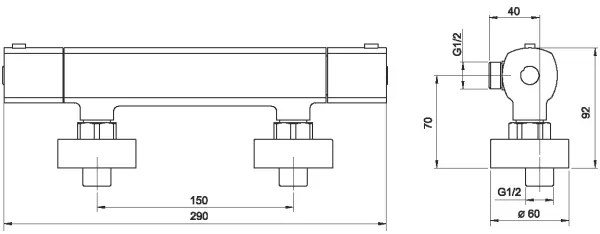 Baterie termostatică de duș Novaservis METALIA crom lucios