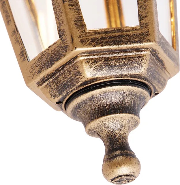 Aplică de perete exterioară antică aurie IP44 - New Haven