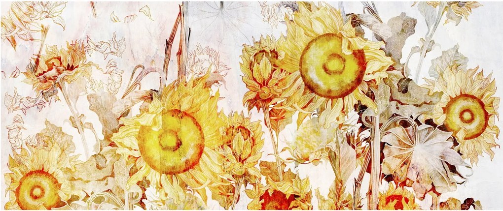Tablou - Floarea-soarelui,pictură (120x50 cm)