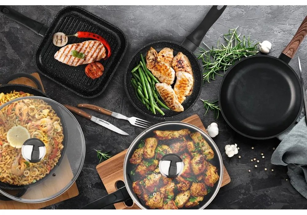 Tigaie cu capac din aluminiu ø 28 cm Grande – Orion