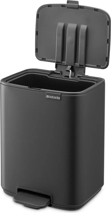 Coș de gunoi gri închis cu pedală din oțel 7 l Bo – Brabantia