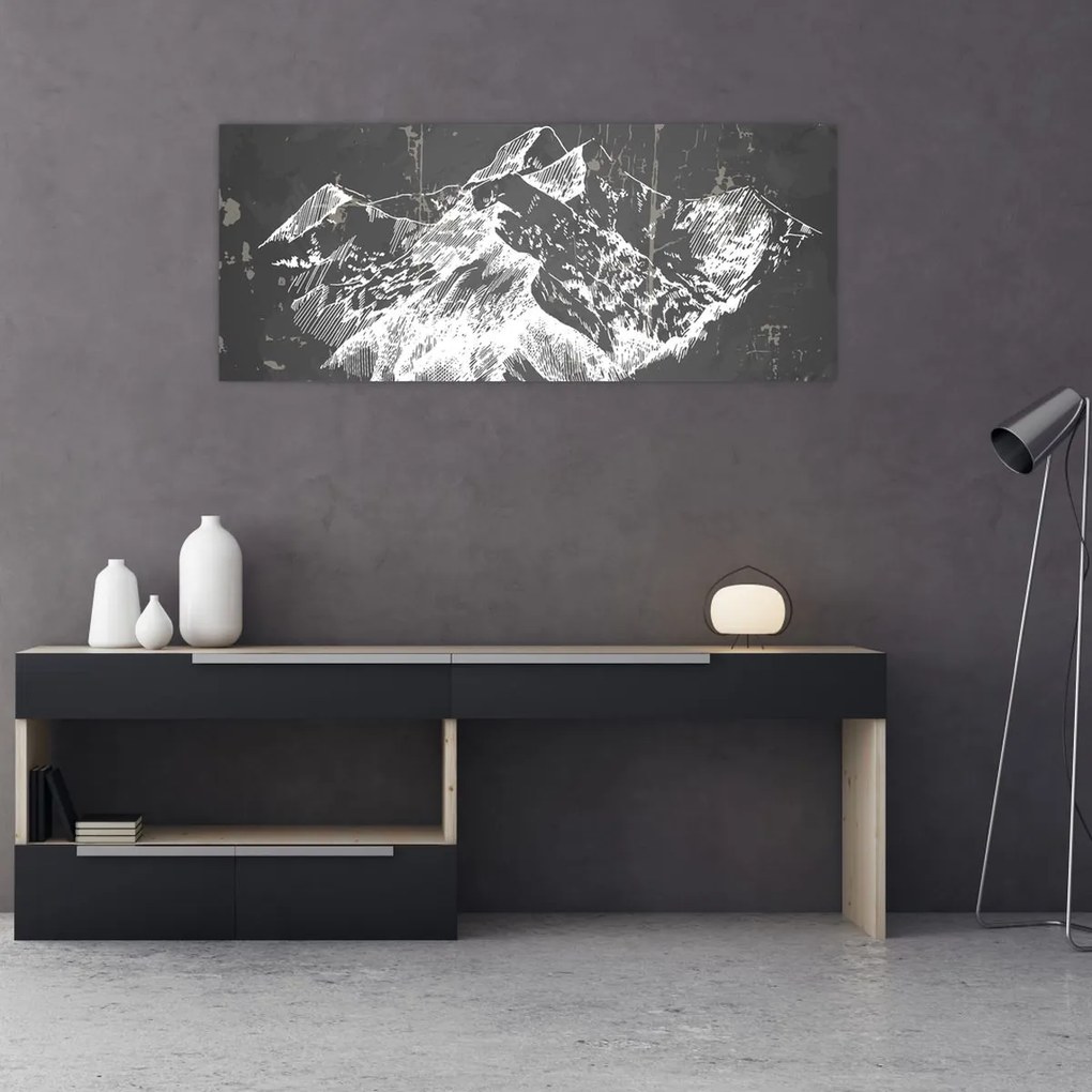 Tablou - Ilustrație de munți (120x50 cm)