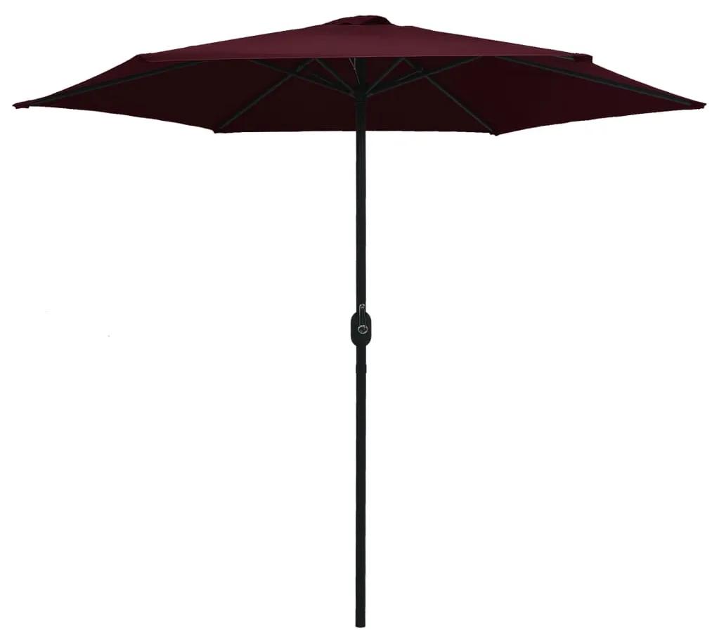 Umbrela de soare cu stalp aluminiu, rosu inchis, 270 x 246 cm Rosu bordo