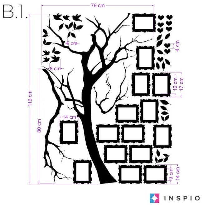 INSPIO Autocolant pentru perete - copac cu fotografii 9x13cm