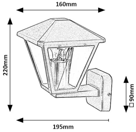 Lampă de perete de exterior PARAVENTO 1xE27/40W/230V IP44 Rabalux 7146