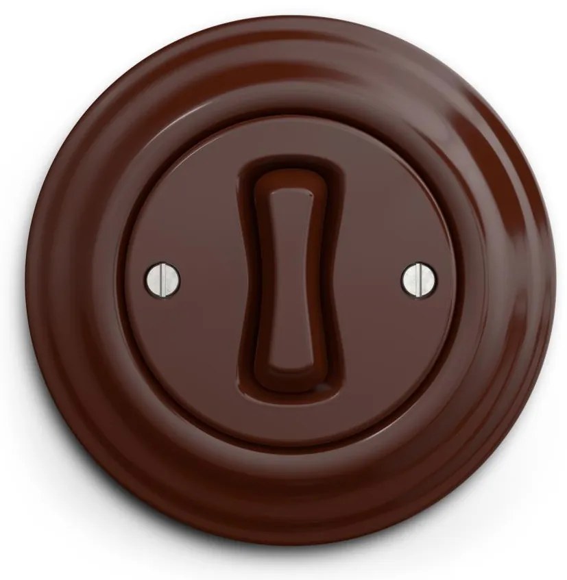 Kliklap - Întrerupător retro pentru scară cu ramă nr. 6, maro