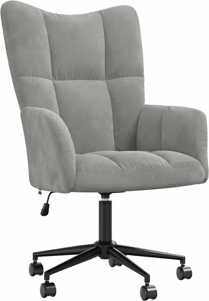 vidaXL Scaun de relaxare, gri deschis, catifea