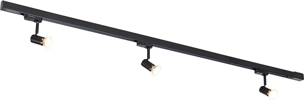 Sistem de șine modern negru cu 3 lumini trifazate dreapta - Jeany