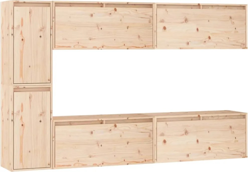 vidaXL Comode TV, 6 buc., lemn masiv de pin