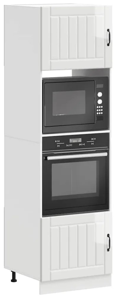 vidaXL Dulapuri pentru cuptor 2 buc Kalmar alb lucios lemn prelucrat