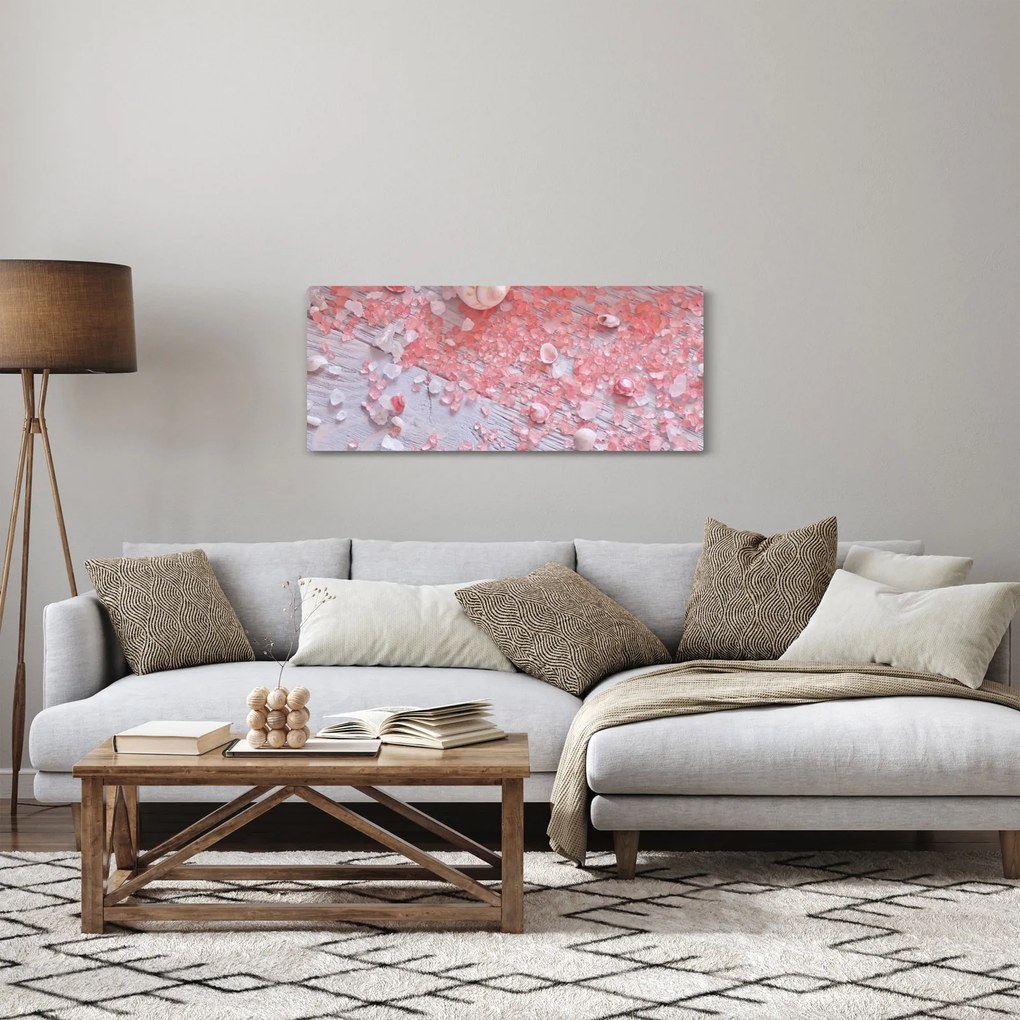 Tablou - Atmosfera de litoral în nuanțe roz (120x50 cm)