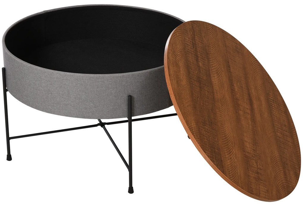 HOMCOM masuta cafea, rotunda, stil industrial, Ф60 x 40cm | AOSOM RO
