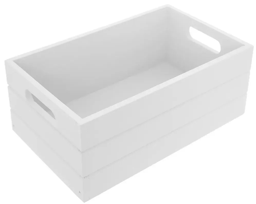 Cutie din lemn Orion, albă, 26 x 16 x 11 cm, S