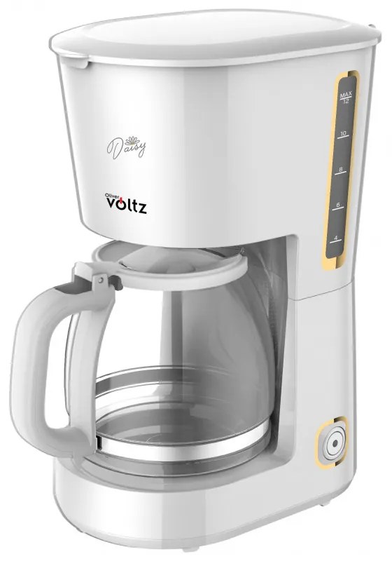 Cafetiera Oliver Voltz Daisy OV51170W, 700W, 1.25 L, Indicator luminos, Sistem anti-picurare, Alb
