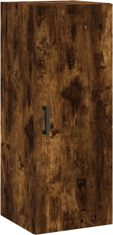 vidaXL Dulap montat pe perete, stejar fumuriu, 34,5x34x90 cm