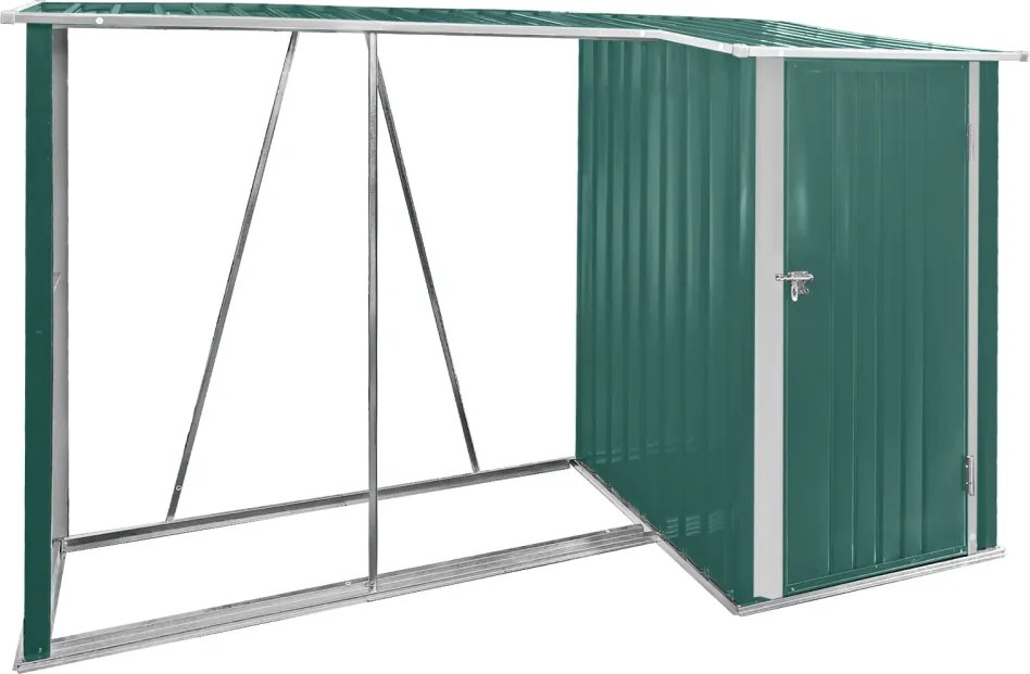 şopron din lemn cu şopron, 270x104x159 cm, verde închis, ARPOL TYP 2