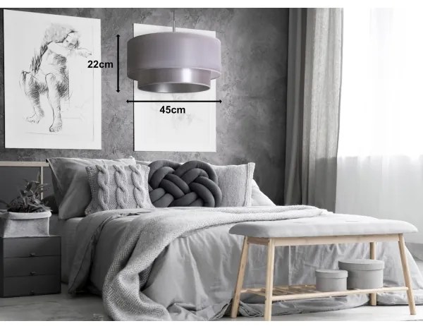 Duolla - Lustră pe cablu NANTES 1xE27/15W/230V d. 45 cm argintie