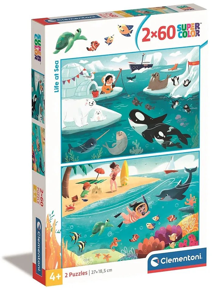 Animale Noli Viața pe mare 2x60 piese puzzle Clementoni