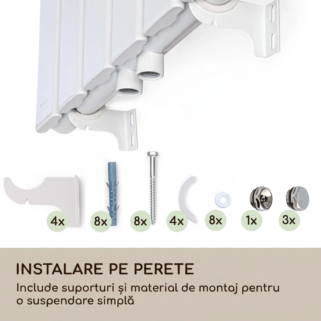 Blumfeldt Ontario 120x45 radiator 1/2" racord lateral instalare pe perete 485 W