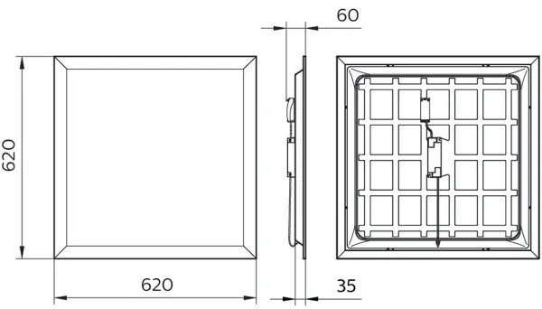 Philips - Panou LED încastrat PROJECTLINE LED/36W/230V 62x62 cm