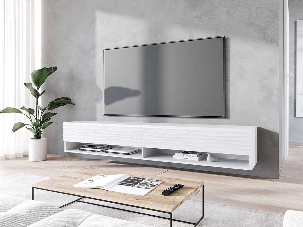 Dulap TV de perete Adenuk 140 MDF (Alb + Alb) . 1106324