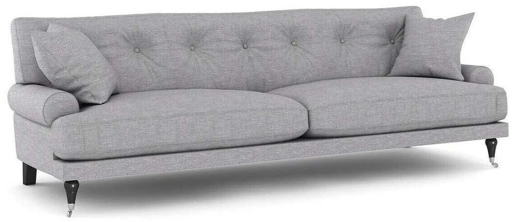 Canapea Seattle E120Numărul de locuri: 3, Gri deschis, 222x100x87cm, Tapiterie, Picioare: Lemn, Role