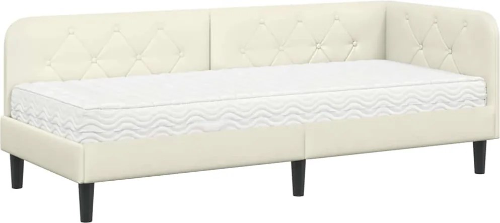 vidaXL Cadru de pat colțar Crem 80 x 200 cm Catifea