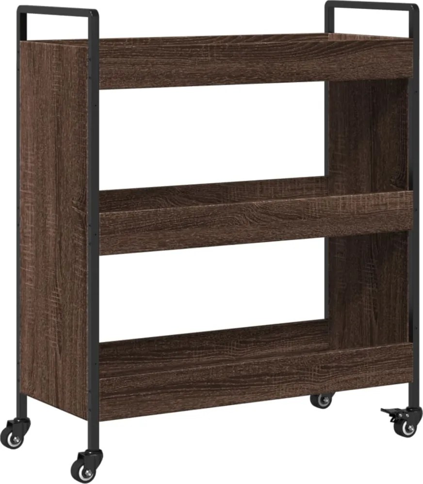 vidaXL Cărucior de bucătărie, stejar maro, 70x30x82 cm, lemn prelucrat