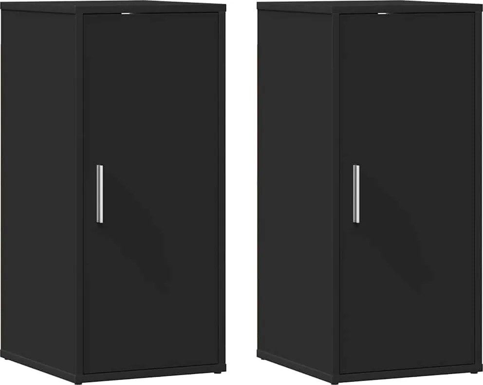 vidaXL Pantofare, 2 buc., negru, 32x35x70 cm, PAL