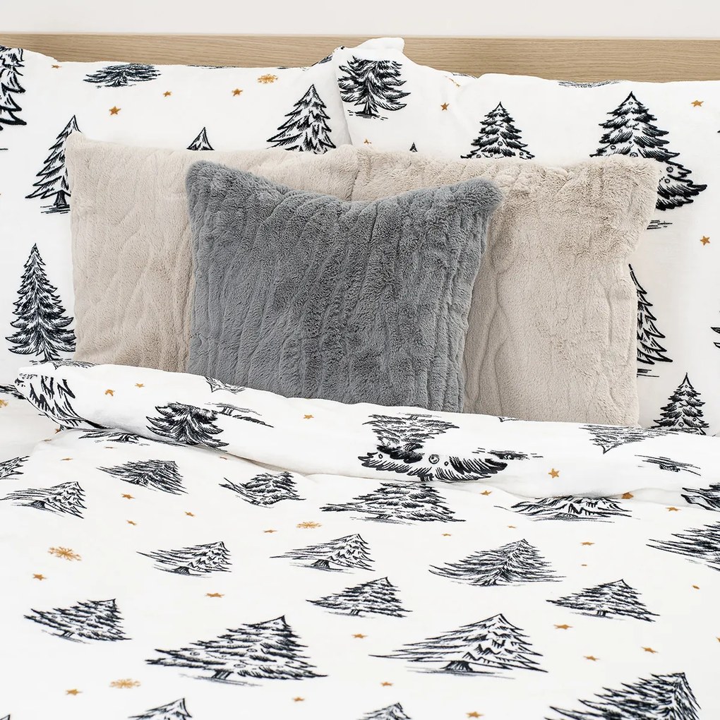 Lenjerie de pat din microflanel 4Home FrostedTrees, 160 x 200 cm, 70 x 80 cm, 160 x 200 cm, 70 x 80 cm