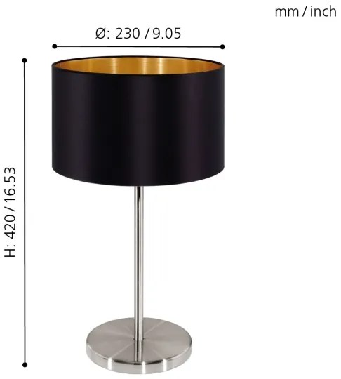 Lampă de masă Eglo 31627 MASERLO 1xE27/60W/230V