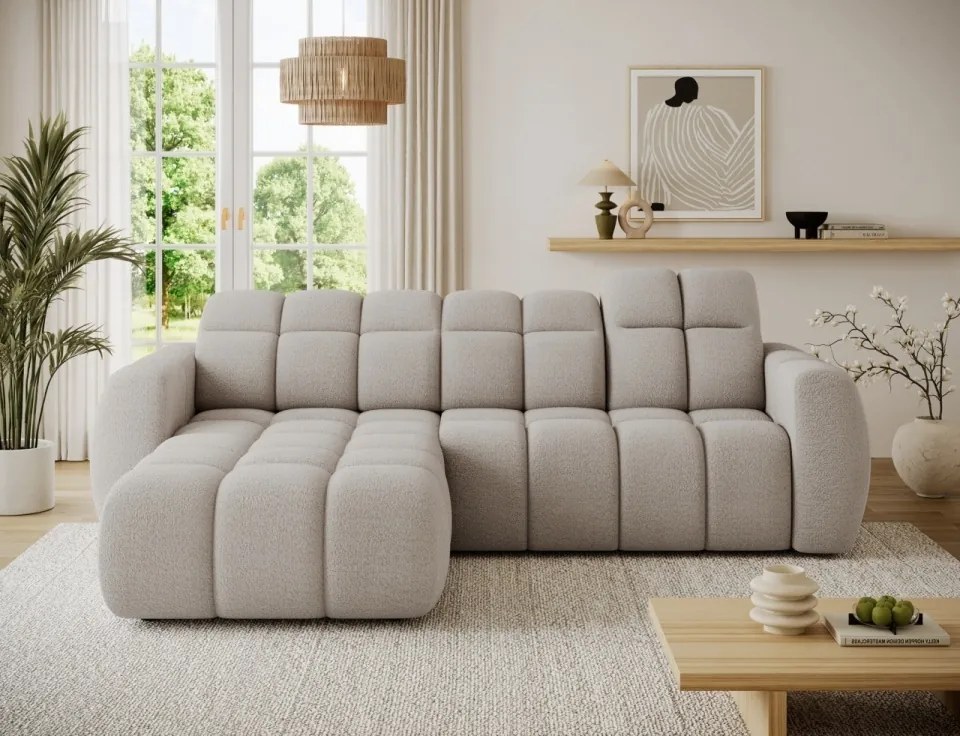 Colțar extensibil electric ELTAP Fanito Stânga 288x200 cm | Funcție pat 84x232 | Tetieră reglabilă | Design premium (Culoare: Albastru / Paolli 40)