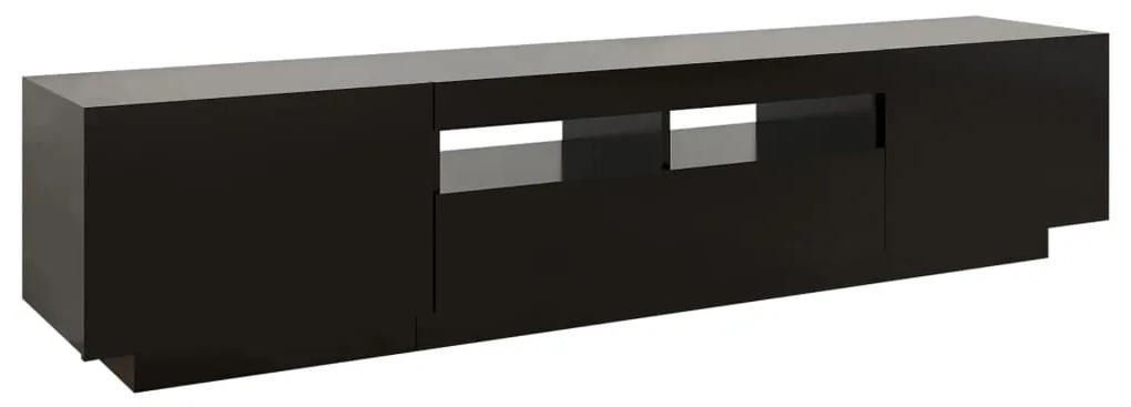 Comoda TV cu lumini LED, negru, 180x35x40 cm 1, Negru