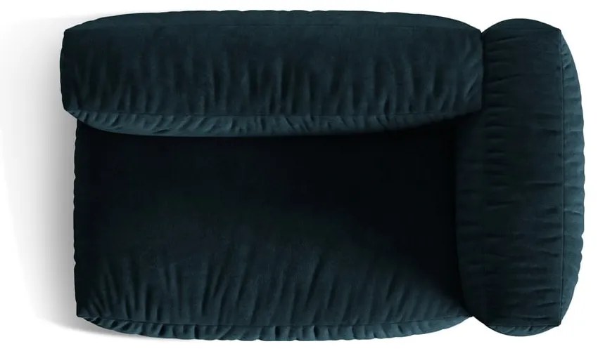 Modul pentru canapea modulară albastru închis cu tapițerie din catifea (cu colț pe partea dreaptă) Martina – Micadoni