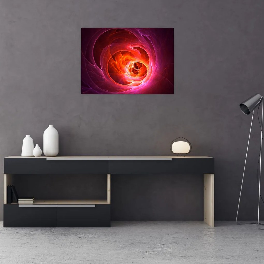 Tabloul modern cu abstracțiune roz (70x50 cm)