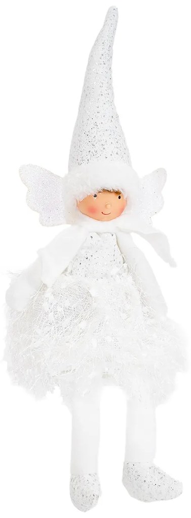 Decorațiune de Crăciun Îngeraș așezat, 40 cm,argintiu
