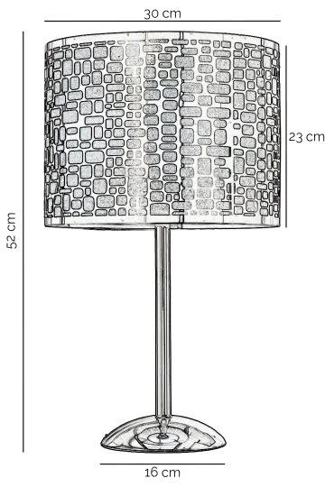 Lampă de masă ONLI BRUCE 1xE27/15W/230V 52 cm crom mat