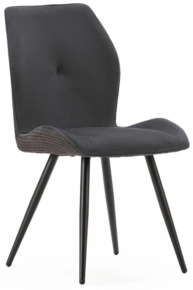 Scaune de dining negre 2 buc. din catifea reiată Adaya – Marckeric