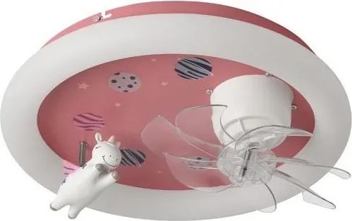 Plafonieră LED dimabilă pentru copii cu ventilator LED/48W/230V 3000/4000/6000K roz