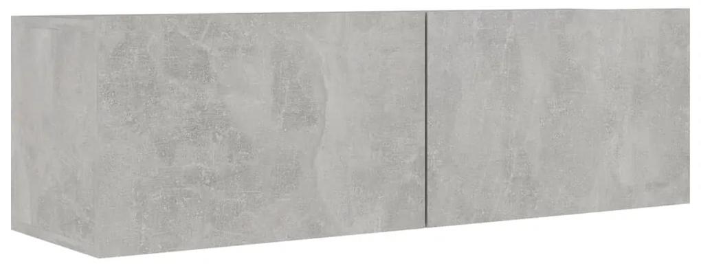 Set dulapuri TV, 4 piese, gri beton, PAL 1, Gri beton, 100 x 30 x 30 cm
