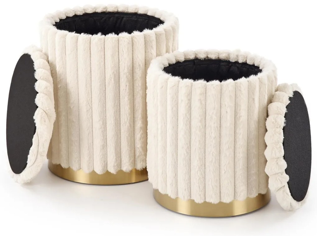Set 2 tabureti Fido crem/auriu