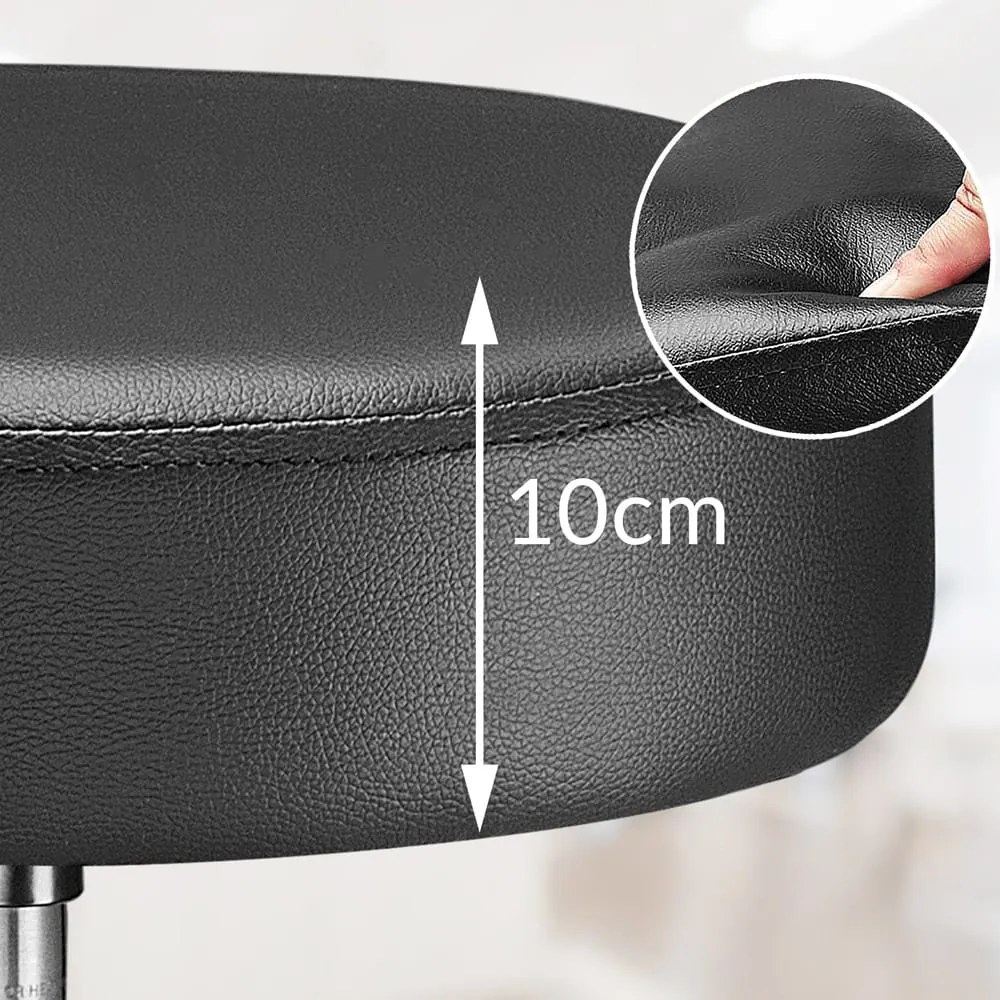 Taburet pe roți BONY, Ø35cm, negru Casaria